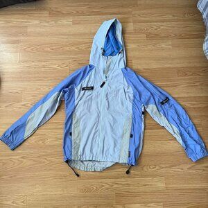 COLUMBIA BLUE AND LIGHT BLUE WINDBREAKER | SIZE S